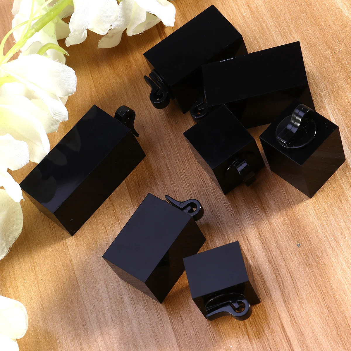 

7pcs Acrylic Ring Display Stand Transparent Jewelry Holder For Ring Art Display Durable Black Organic Glass Props For Craft