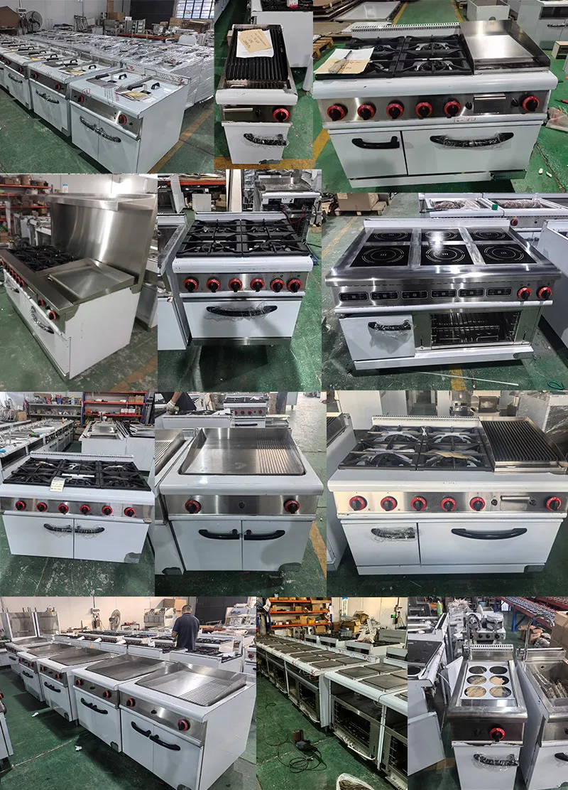 المطبخ التجاري الفاخر كوكتوب التعريفي موقد الطبخ 2 4 6 لوحة موقد كهربائي مع فرن للمطعم