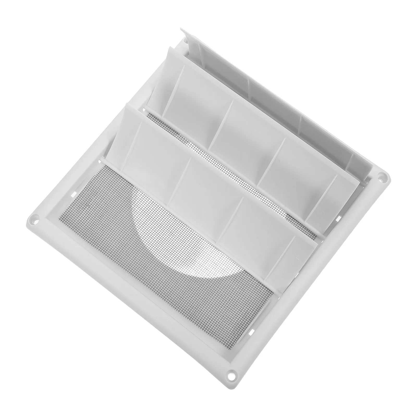 Outdoor 5-in Plastic Louvered Dryer Vent Cover Square Exhaust Vent Cap Bathroom Wall Ventilation Cover with Mesh Screen Weather
