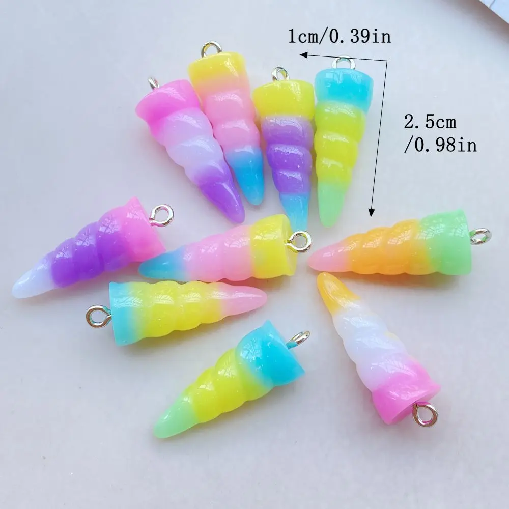 10-Pack Fashionable Cute Colorful Unicorn Horn Resin Pendant Suitable for DIY Jewelry Pendant Earrings Necklace Accessories