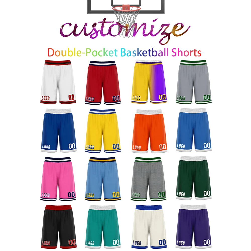 

2022 Basketball Soccer Shorts Outfit Customized Baseball Short Breathable Mesh Sublimation Team Name Number Tracksuit Plus Size