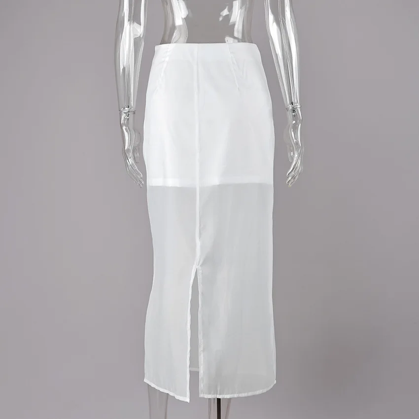 See Through Mesh Patchwork Skirts Women Fashion High Waist Casual Commuting Streetwear Vacation Party Elegant Skirt