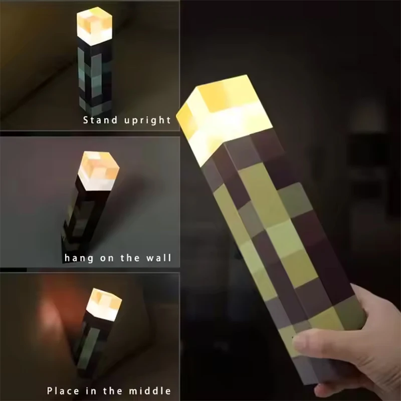 MC เกมไฟฉาย Light Brownstone LED Night Light USB ชาร์จห้องนอนตกแต่งตารางโคมไฟของขวัญโคมไฟสําหรับเด็กโคมไฟข้างเตียง