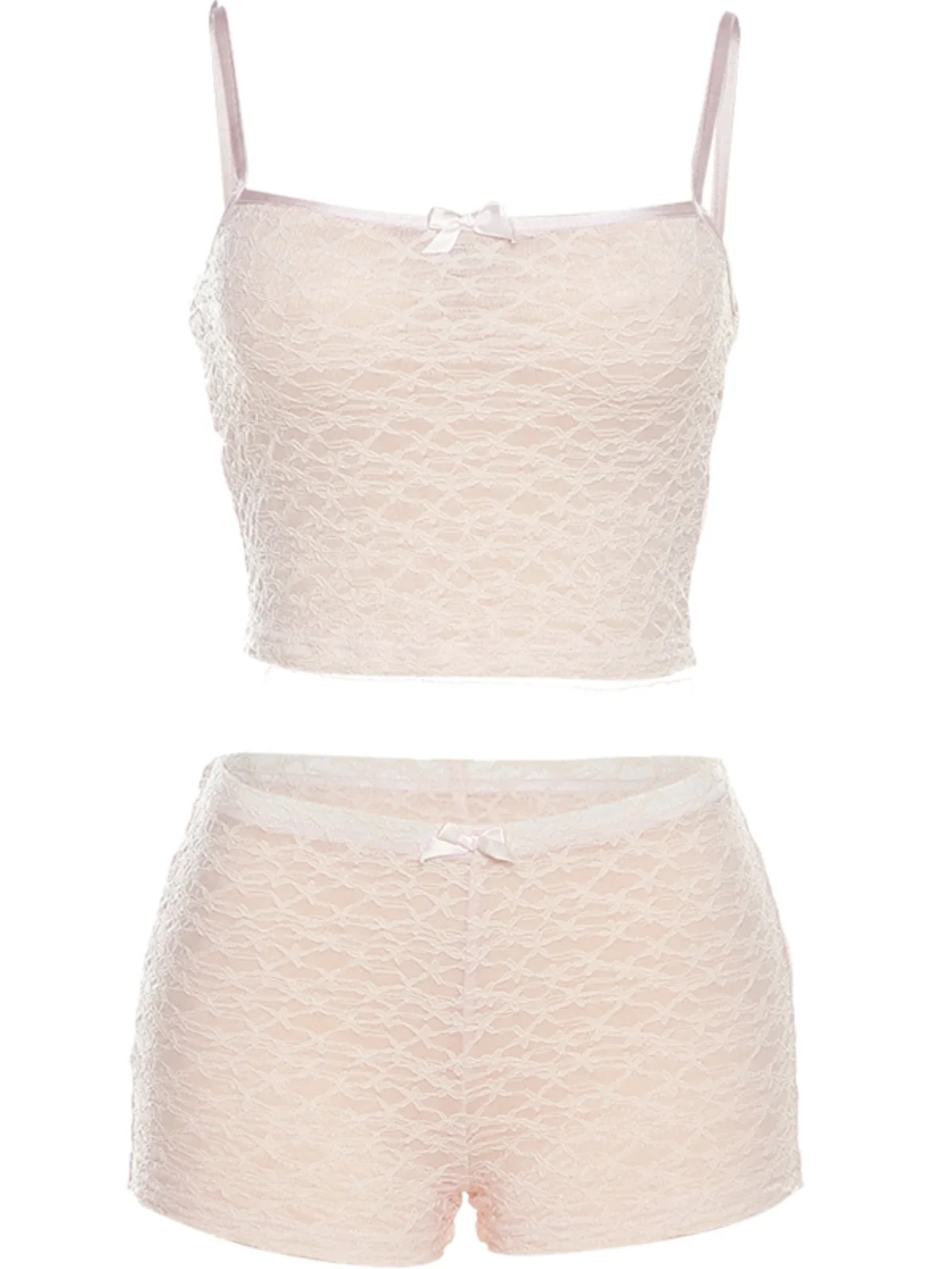 奇妙な魅力 純粋な欲望 セクシーなレースフックフラワー タイトストラップベストまたはパンツセット レディースファッショナブルな夏用ポリエステル混紡