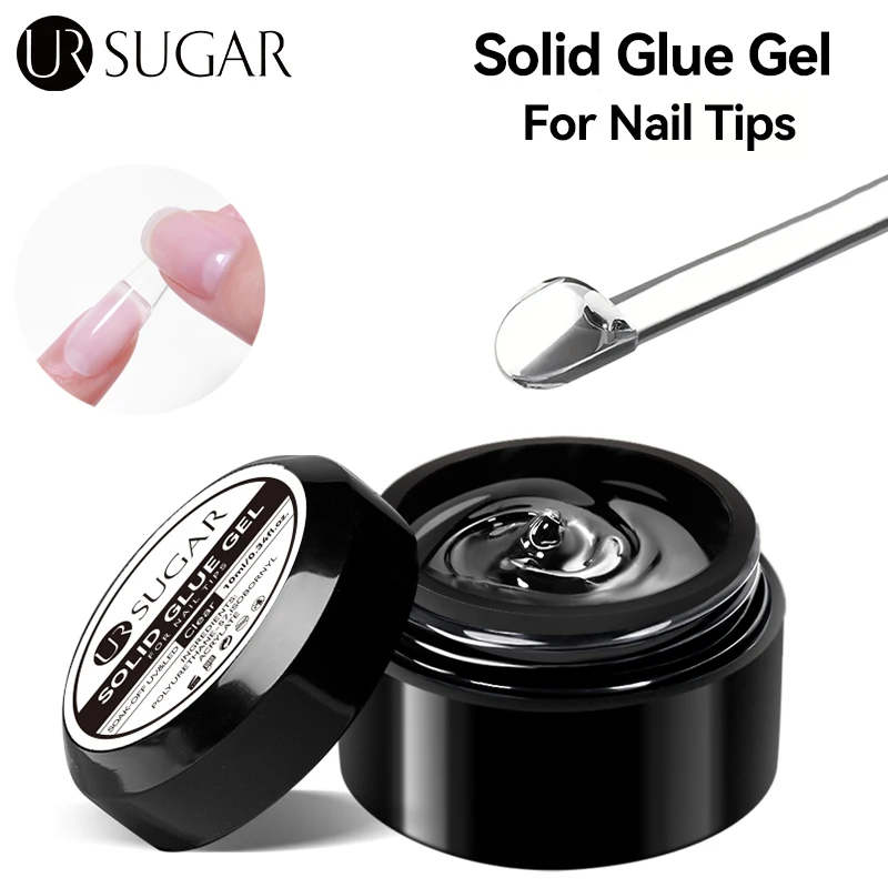 

UR SUGAR 10g Clear Solid Nail Tips Gel Long Lasting Strong Adhesion UV/LED Gel Extension for False Nail Home Salon DIY Manicure