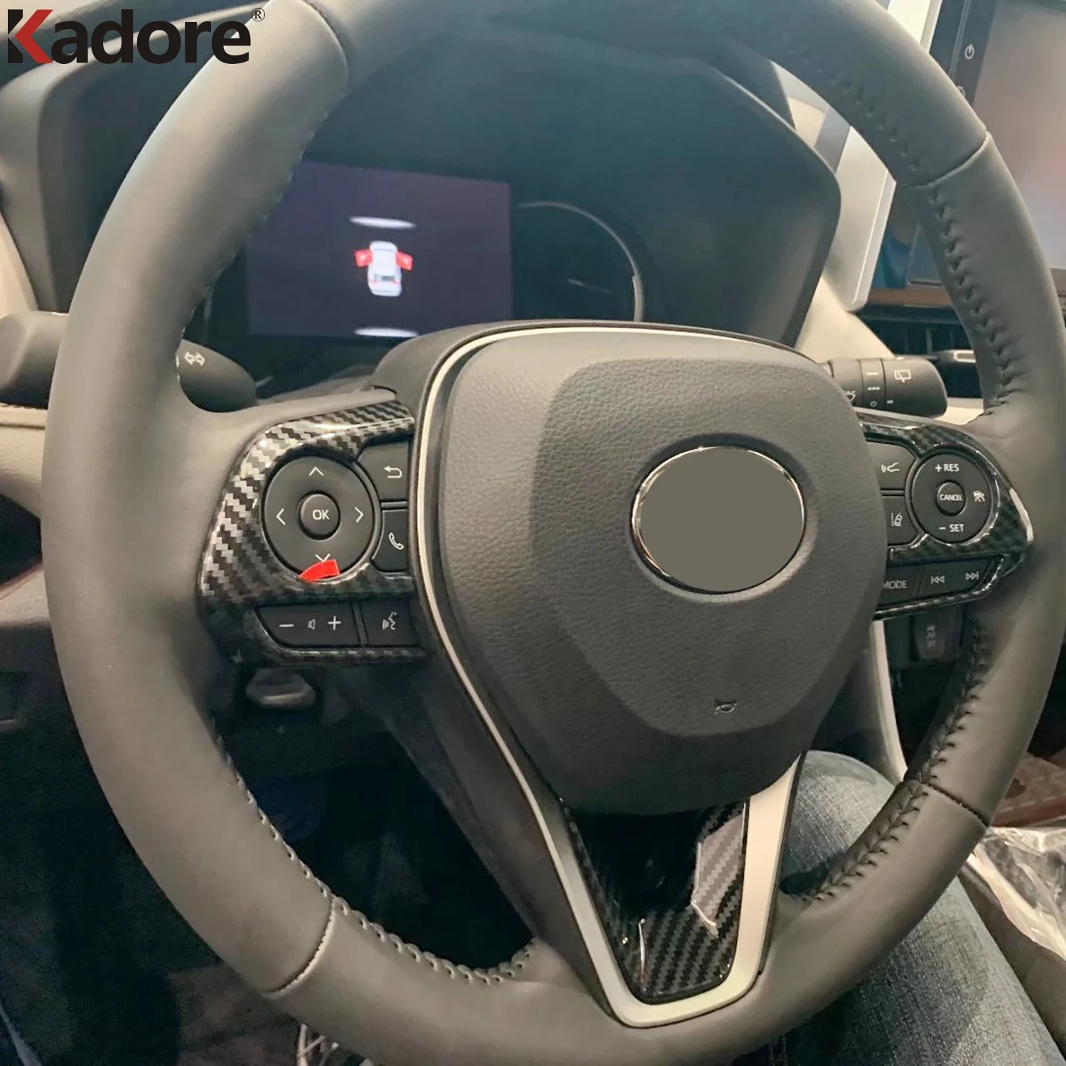 الداخلية عجلة القيادة غطاء لوحة الكسوة اكسسوارات السيارات لتويوتا فينزا هارير 2020 2021 2022 2023 2024 2025