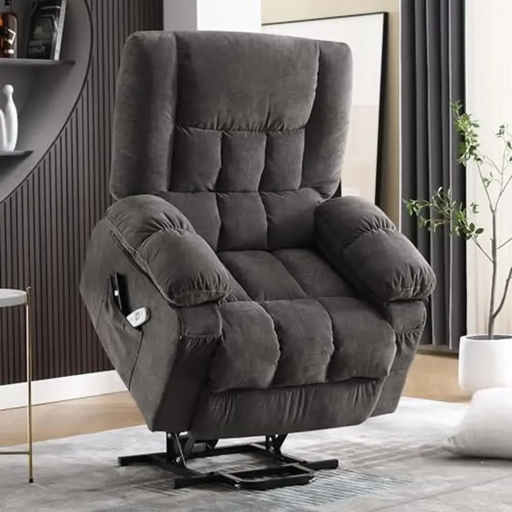 Massage Heat Recliner Chair Elderly Infinite Position Lumbar Support Alloy Steel Frame