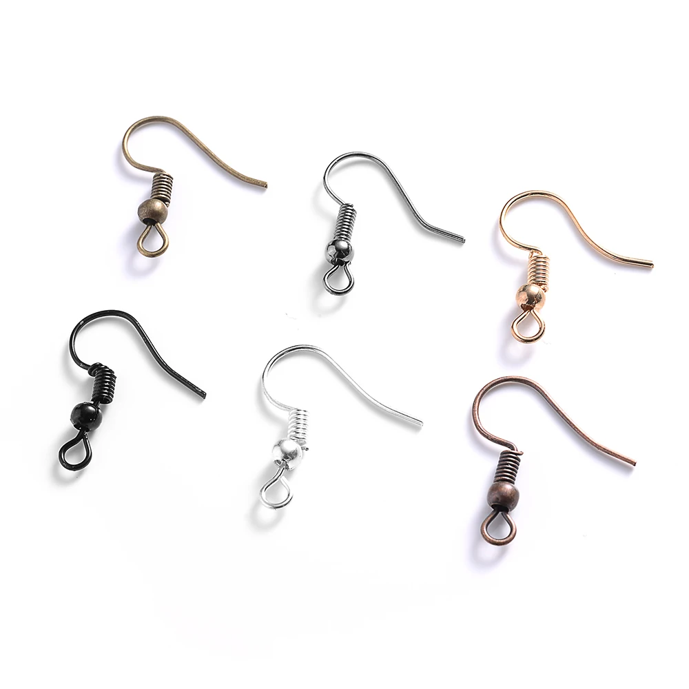 50 Stück/Set DIY Ohrringhaken Metall-Ohrhaken mit Feder Schmuckzubehör für handgemachte Ohrringe Hypoallergen – Detail 7