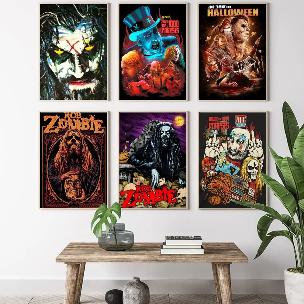 Rob Zombie Painting Calligraphy HD Canvas Poster living room bedroom bar aesthetic