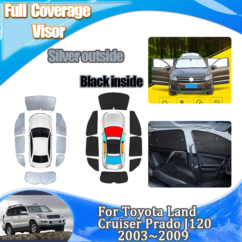

For Toyota Land Cruiser Prado J120 2003~2009 LC120 FJ120 Window Sunshades Heat Thermal Insulation Windshield Anti-UV Accessories