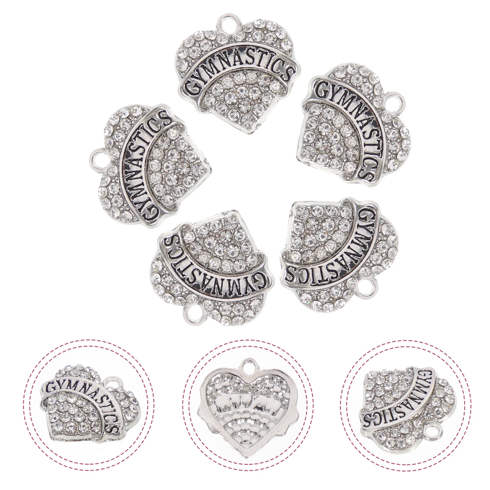 

5Pcs Heart Charm for Jewelry Making Bracelet Pendant Necklace Accessories Creative Design No Fading Skin Friendly