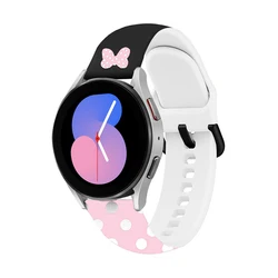 Printing Silicone Strap For Samsung Watch 4 5 40mm 44mm Watch 3 41 45mm Active2 GearS3 Bracelet For Galaxy Watch 5 Pro 45mm Band