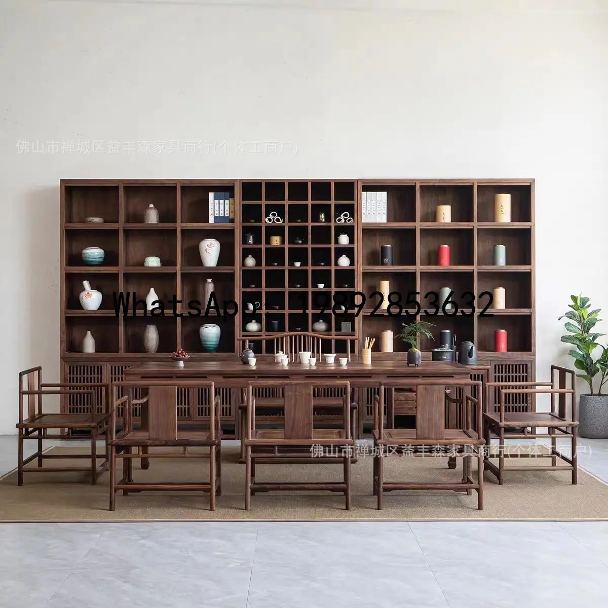 XX New Chinese Style Solid Wood Tea Table and Chair Set Northern Old Elm Zen Tea Table Kung Fu Tea Table