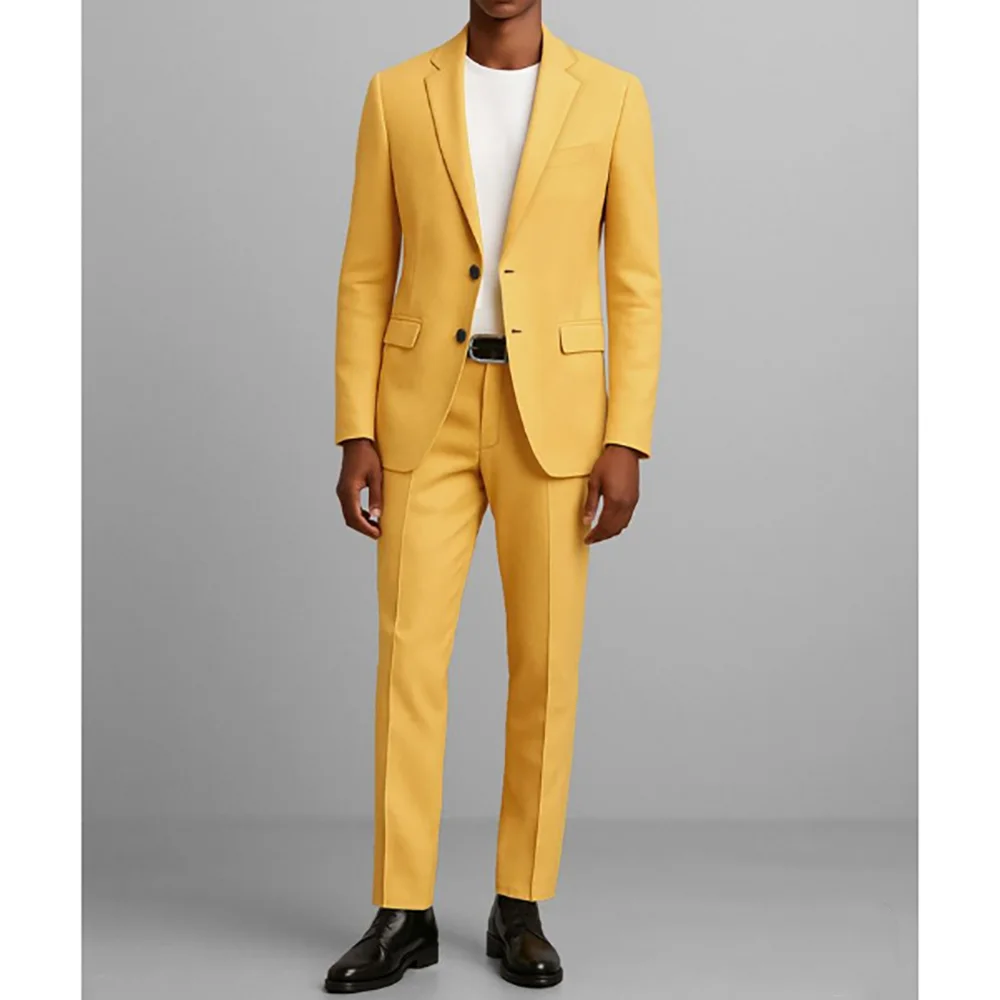 

Single Breasted Peak Lapel Men's Suit Set Formal Occasion Business Casual Travel Party Male Clothing Blazer+Pants