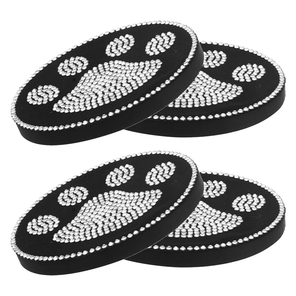 

4pcs Bling Car Console Coasters Rhinestone Cute Cartoon Cup Mats For Car Holder Decor Automotive Interior Accessories