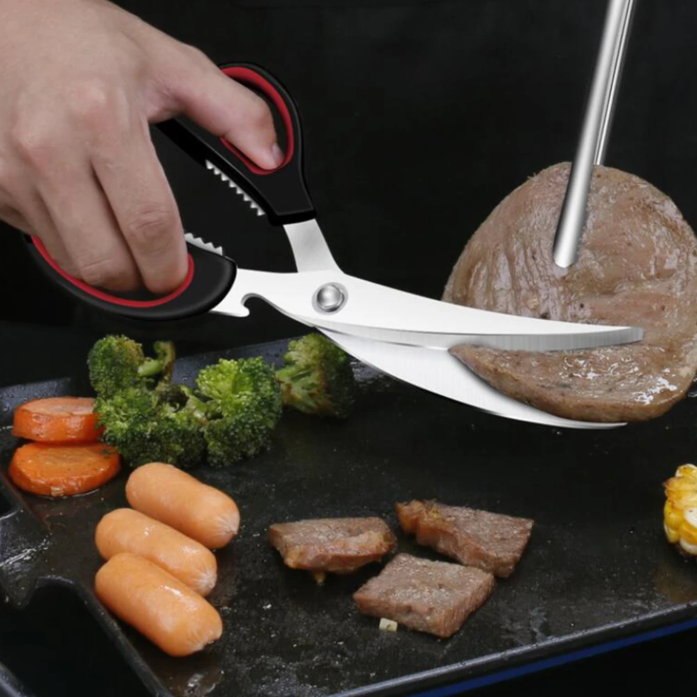 

2pcs Barbecue Tongs Food Clips Grilling Scissors Camping BBQ Roast Shears Kitchen Gadgets Ergonomic Anti-Slip Durable for Party