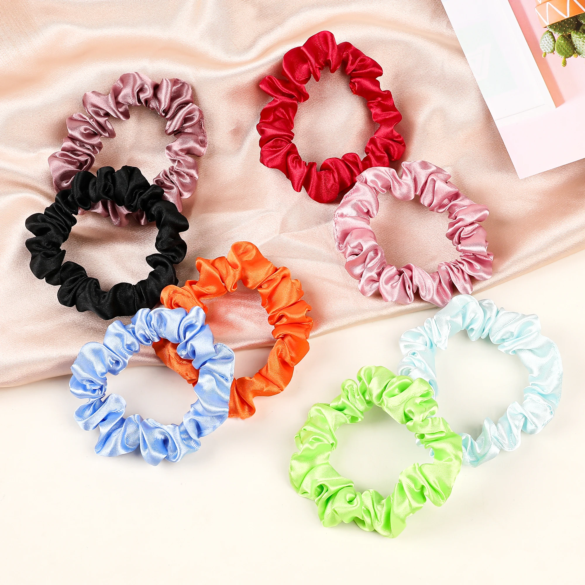 Satin Silk Hair Ties Small Scrunchies for Women Girls Ponytail Holders 20 Pcs Mini Bulk Scrunchies Elastic Hair Bands for Thick