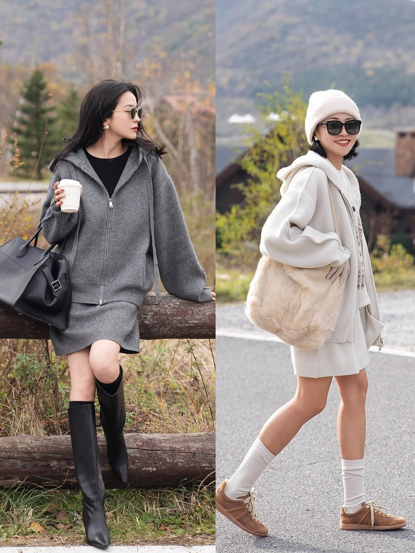 

Утепленный комплект из шерстяной смеси: кардиган с капюшоном и юбка-обертка, мягкий и уютный, с узором слонов и жирафов, женский повседневный стиль