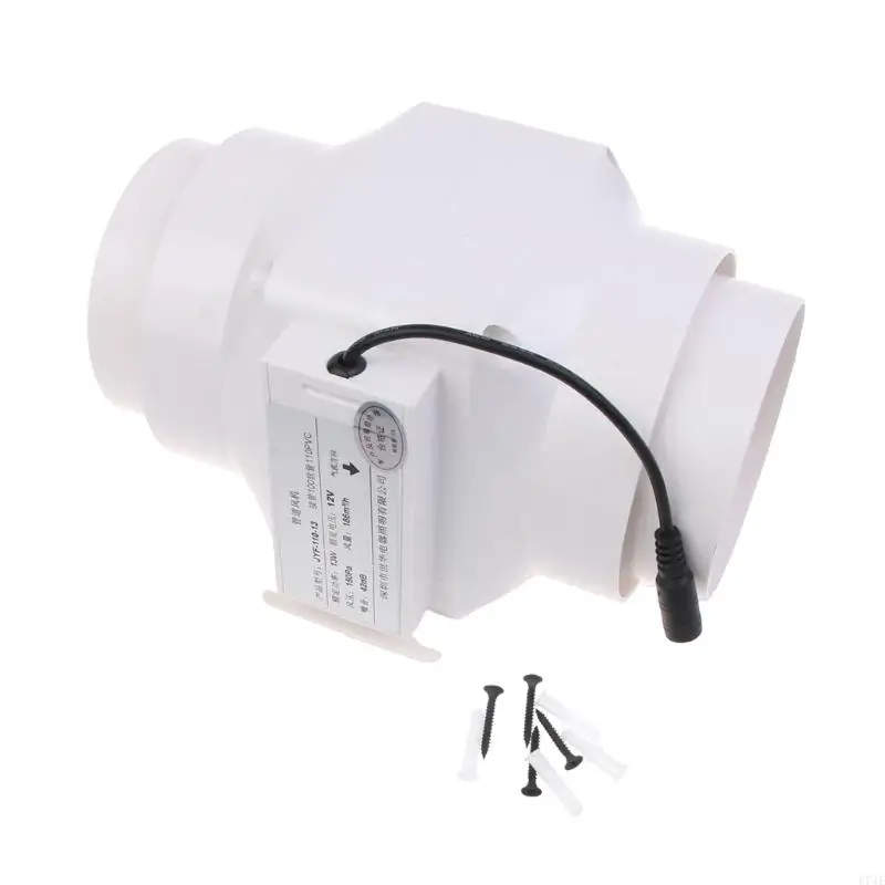 

E74E 12V 5.5x2.1mm High Efficiency 4inch Exhaust Air Fan for Greenhouse and Basement