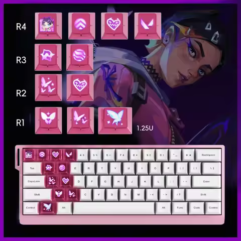 Valorant Skill Keycap 11key PC Custom Jett Clove Translucent Keyboard Cap Cherry Profile Gaming KeyCap for Mechanical Keyboard