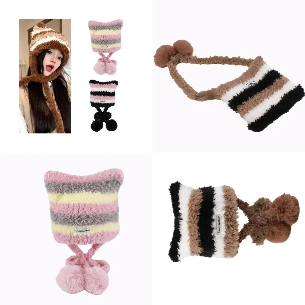 

652f Fun ear hat hat inisex hat kull hat y2k halloween подарок теплый мягкий вязаный крючок
