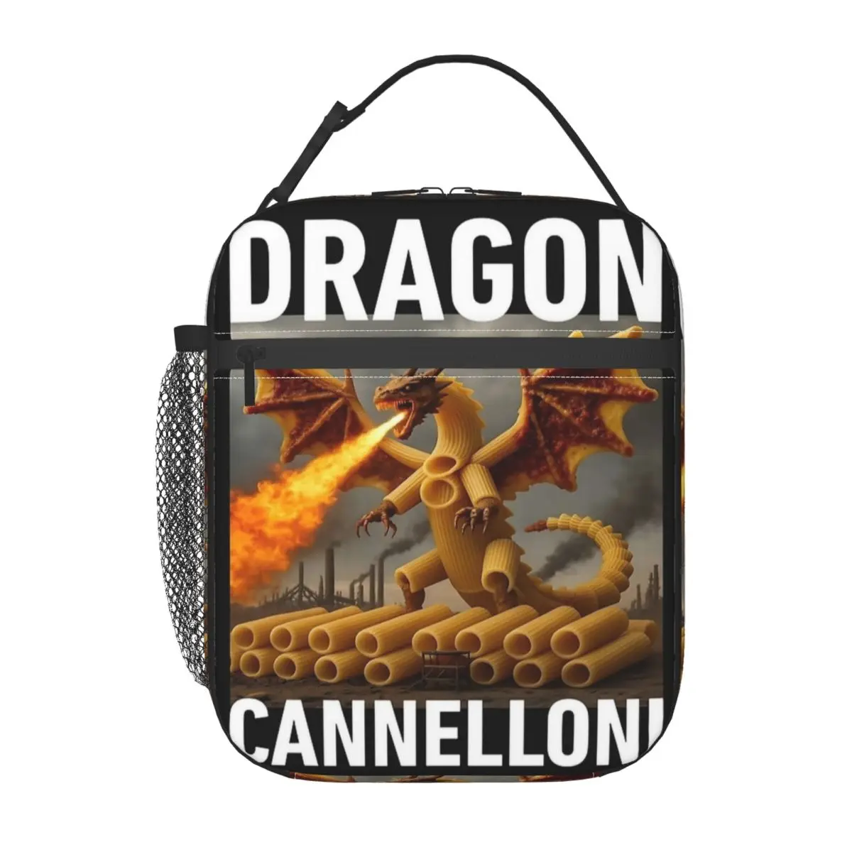 Dragon Cannelloni Dragoni Italian Brainrot Meme Lunch Bag Funny Lunch Box School Portable Tote Food Bags For Women Cooler Bag