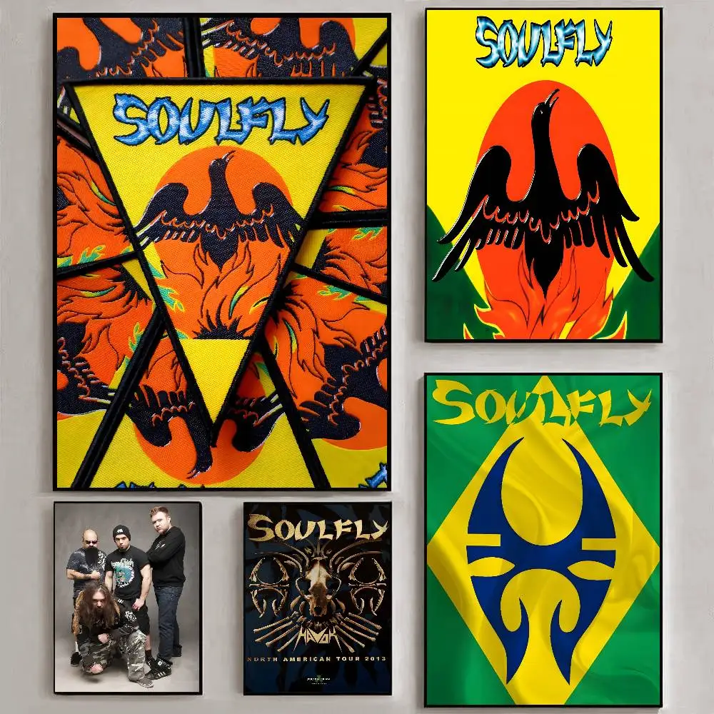 Classic Metal Band Soulfly Poster Art HD Canvas Advanced Aesthetic Printing Paper Wall Art for Living Room Home Decor