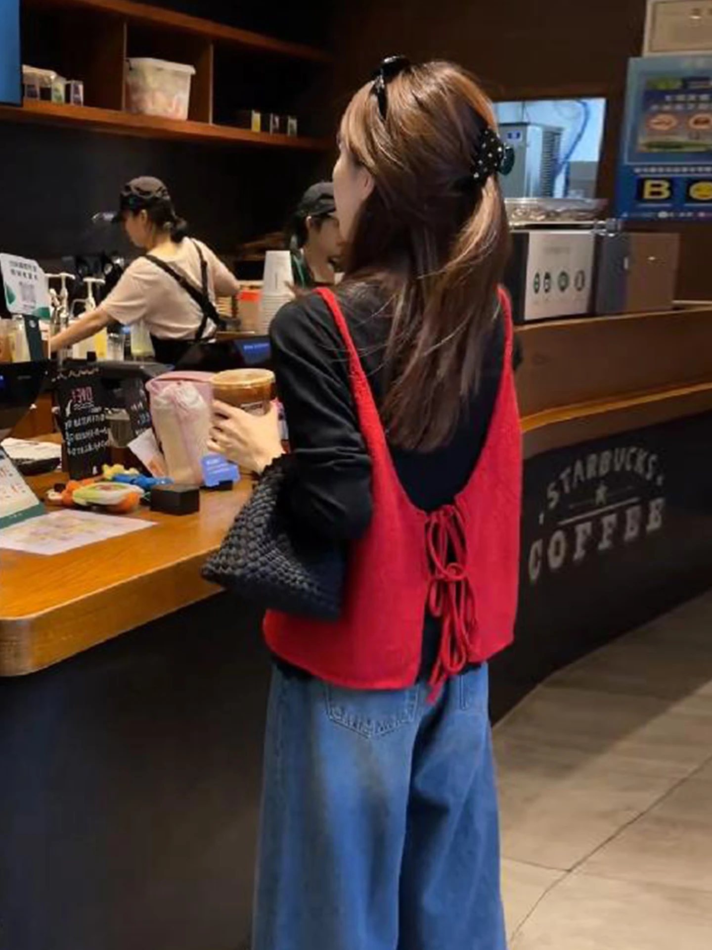 

Ранняя осень, красный жилет на бретелях, женский модный комплект из двух предметов для внутренней одежды, повседневный комплект с внутренним топом длиной до пола