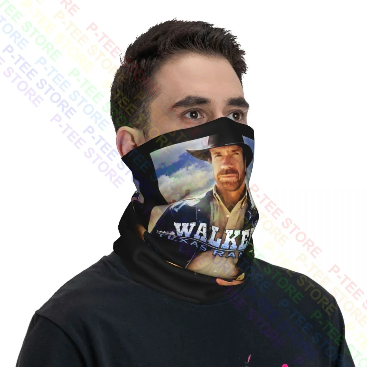 Walker Texas Ranger Chuck Norris Ghetta per il collo Bandana Sciarpa Maschera per il viso Copricapo sportivo Ghetta Tubo