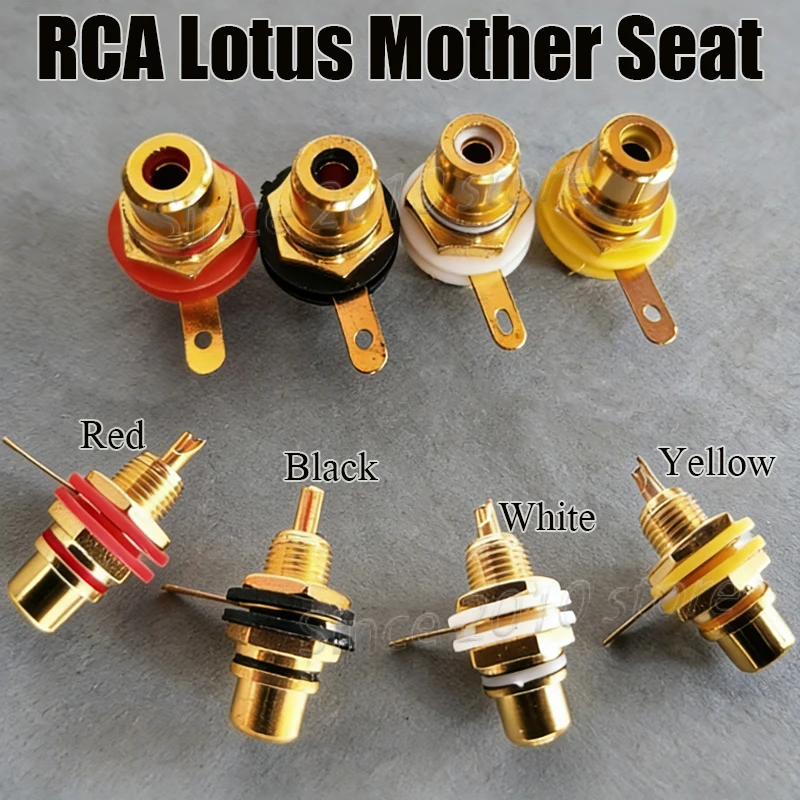 

1Piece RCA Female Socket Connectors Zinc Alloy Gold Plating Female RCA Jack Connector For DIY Wire RCA Female Plug Audio Socket