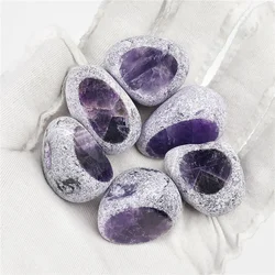 1pc Clear Quartz Rose Quartz Amethyst Ema Egg Specimen Window Seer Meditation Stone Reiki Healing Crystals