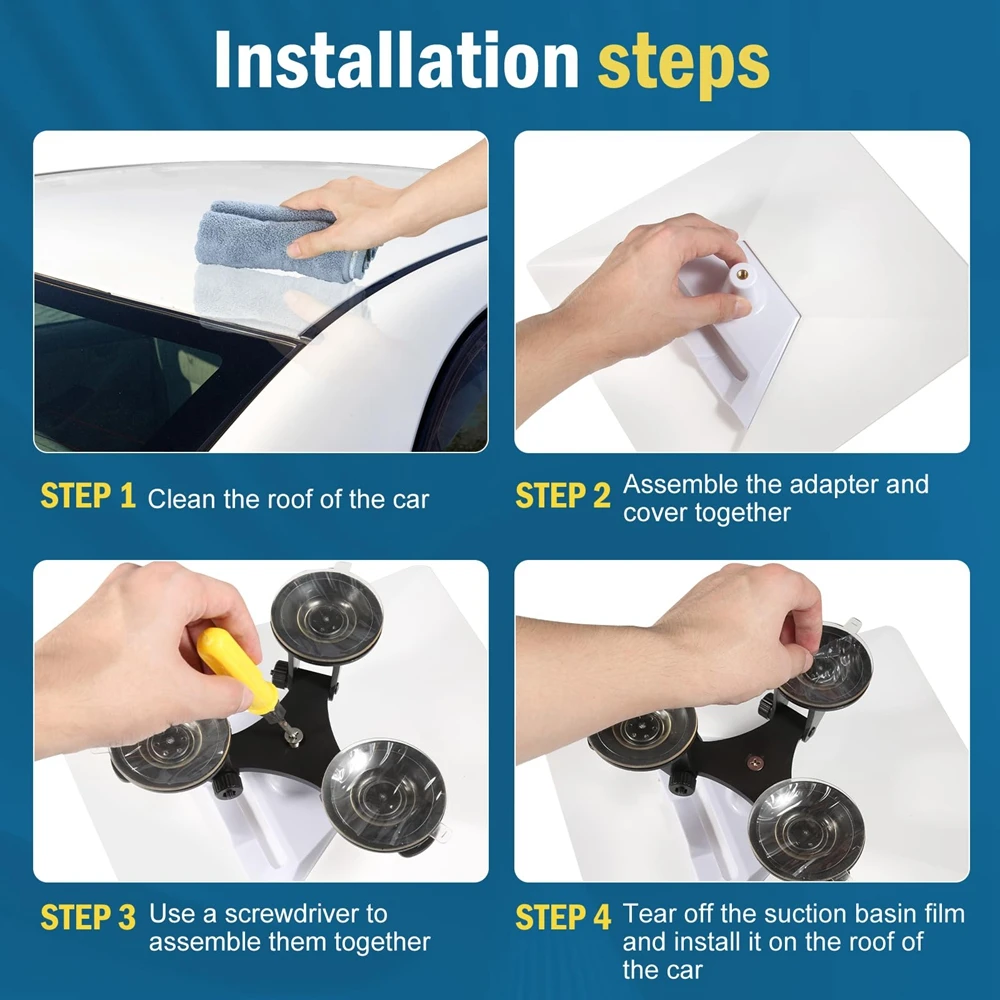 Mini ventouse pour toit de voiture StarLink, adaptateur d'angle réglable, surface lisse, kit de montage pour camping-cars et vitres
