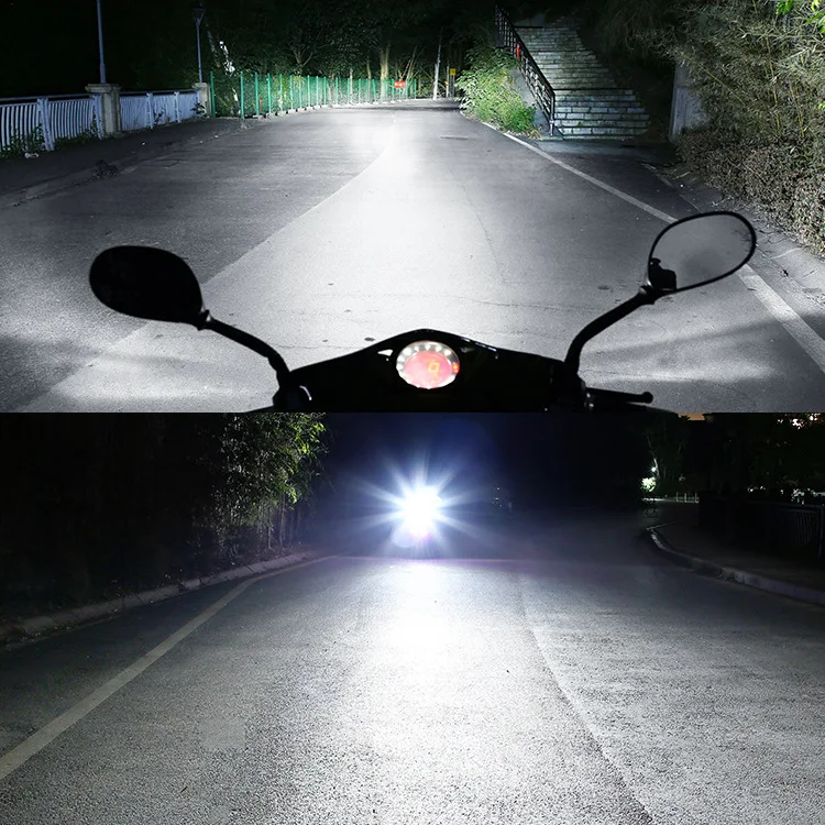 مصباح أمامي LED للدراجة النارية عبر الحدود H4 P15D H6 BA20D ضوء أبيض تسليط الضوء على 18 وات 126 مصباح 12-24 فولت