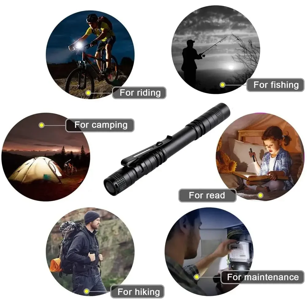 المحمولة البسيطة LED القلم مصباح يدوي مقاوم للماء شعلة جيب يده ضوء للتخييم في الهواء الطلق المشي لمسافات طويلة إصلاح السيارات الاستخدام المنزلي في حالات الطوارئ