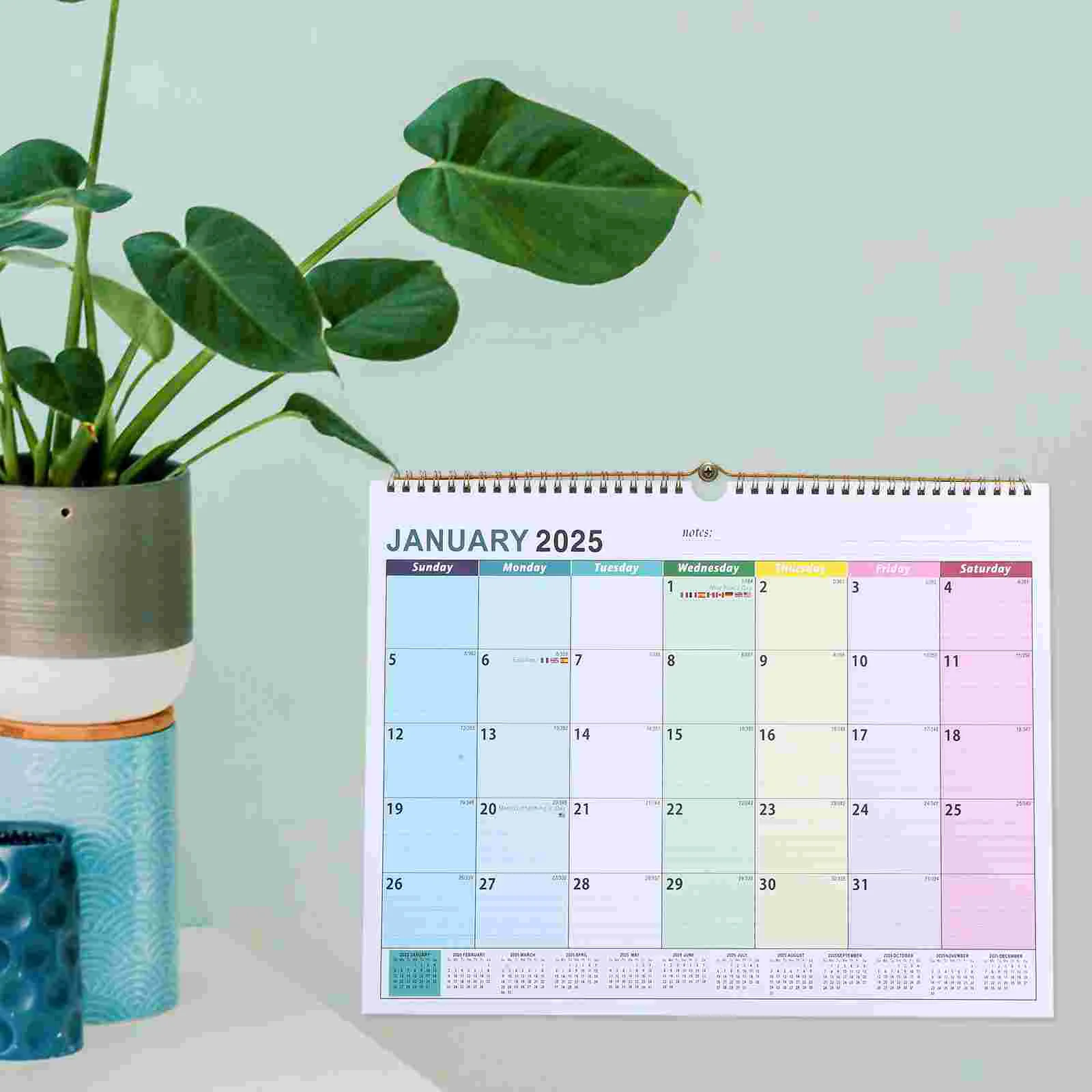 2025 Wall Calendar Hanging Novelty Appointment Home for Decor 2025-2026 Daily Use Office Monthly Advent