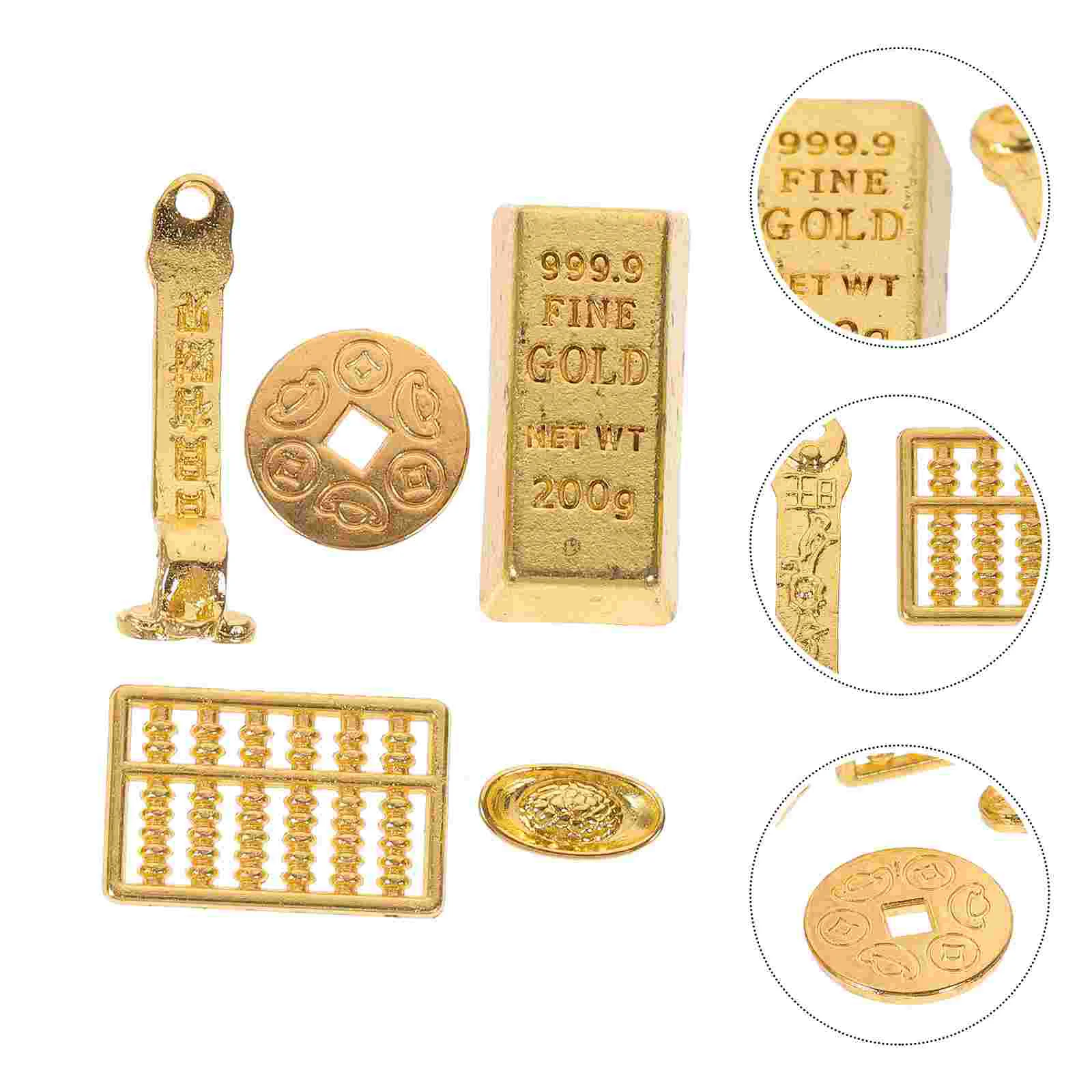 Miniature Gold Ingot Accessories Tiny House Micro-landscape Ornament Scene Accessory Plastic Abacus