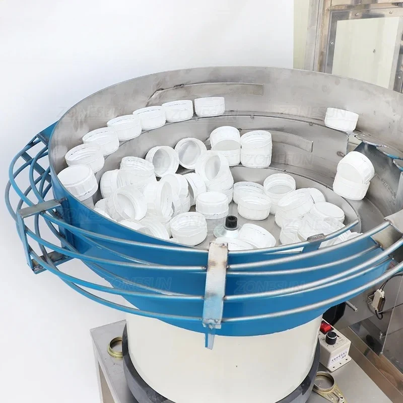 ZONESUN ZS-XG440DV Automatic Capping Machine Bottle Jar Screw Tops Cap Feeder Unscrambler Dust Cover