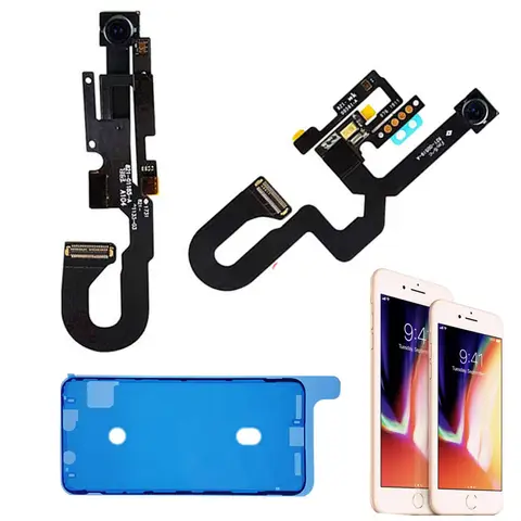 Front Camera Flex Cable For iPhone 7 7Plus  8 Plus  Facing Camera Proximity Sensor Light Microphone With Waterproof Tape