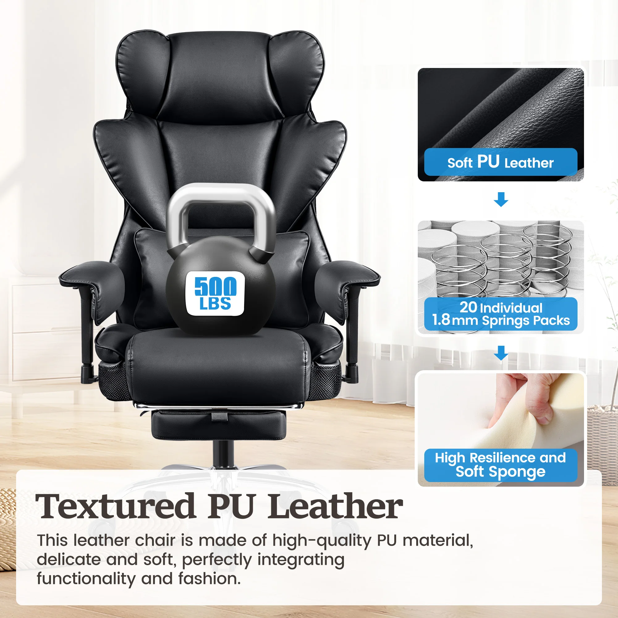 KERDOM Big and Tall Gaming Cha - Gaming Chair Lumbar Pillow review and price