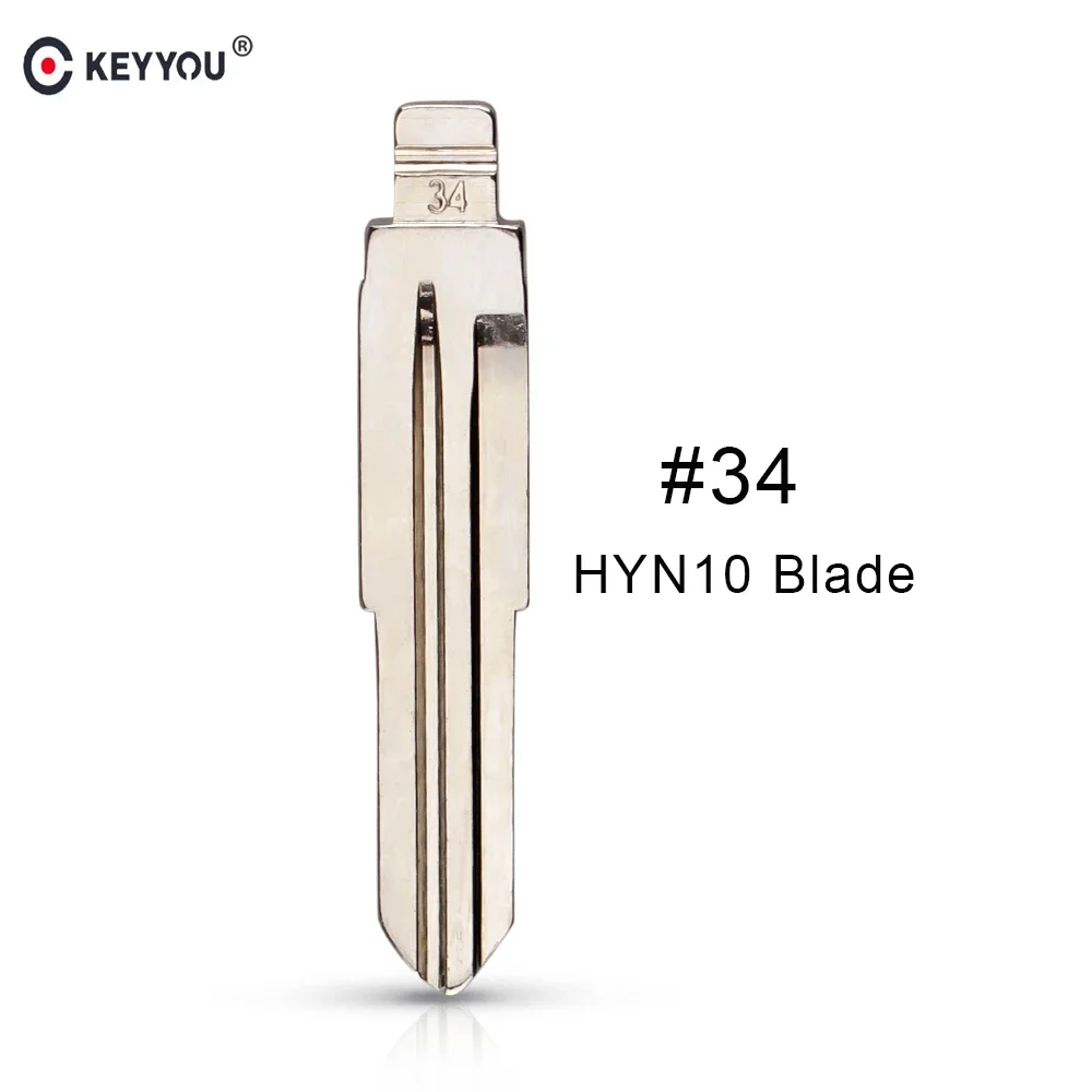 KEYYOU Uncut Replacement Car Key Blade for KIA RIO For HYUNDAI ACCENT Key No.34 BLANK BRASS Car Key Blade