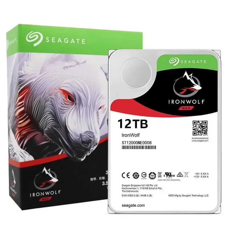 لـ 12 تيرا بايت IronWolf Pro 12 تيرا بايت 7200 دورة في الدقيقة SATA 6 جيجابايت/ثانية 3.5 بوصة NAS HDD جديد