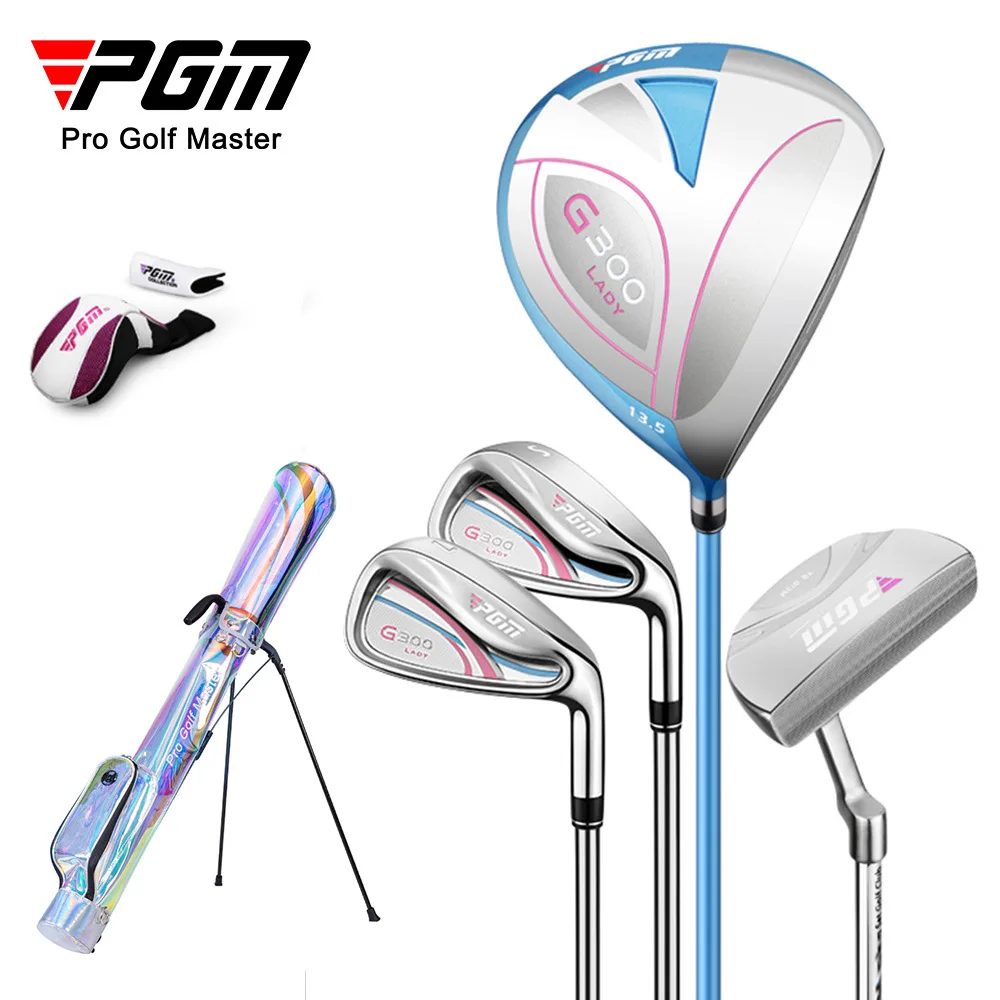 

Набор женских клюшек для гольфа PGM G300, 4 шт., титановый сплав, карбон, драйвер, клюшки для игры в гольф, паттер, с сумкой, LTG035