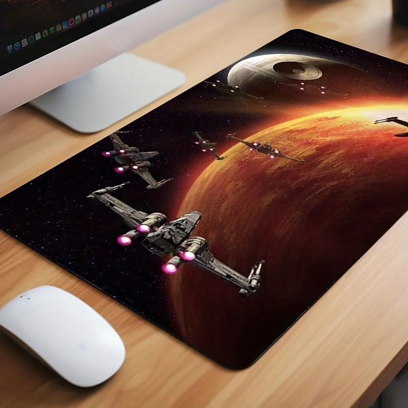 Space Mat Mechanical Keyboard Spacecraft XXL Mouse Pad Anime Accessories Gamer Mousepad Black Desk Mat Solar System Personalized