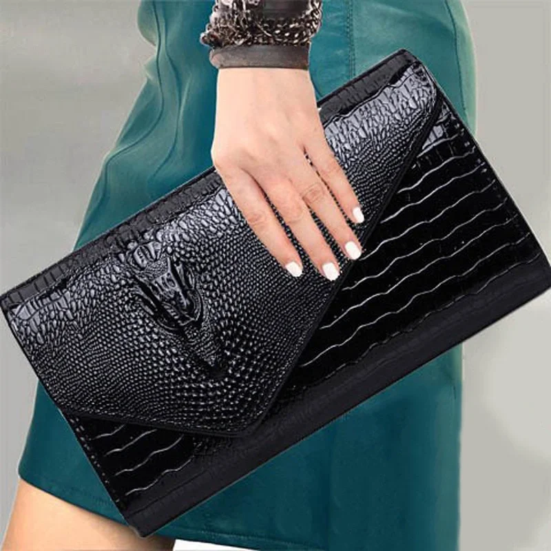 Women\'s stylish clutch bag Large capacity crocodile print crossbody shoulder bag