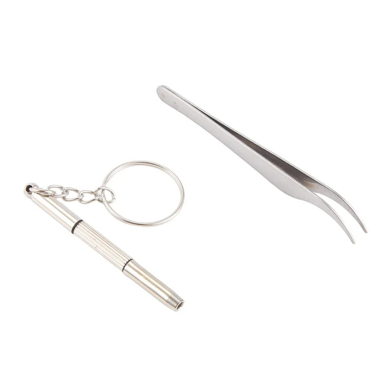 GIGI Kit di riparazione per occhiali Kit di riparazione per occhiali da sole con naselli Viti Cacciavite Pinzette per orologio Orologio Riparazione di occhiali