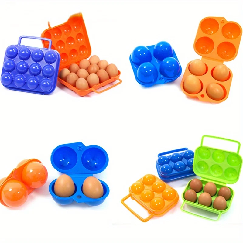 4/6/12 Grid Egg Storage Box Container Portable Plastic Egg Holder for Outdoor Camping Picnic Eggs Box Case Kitchen Organizer