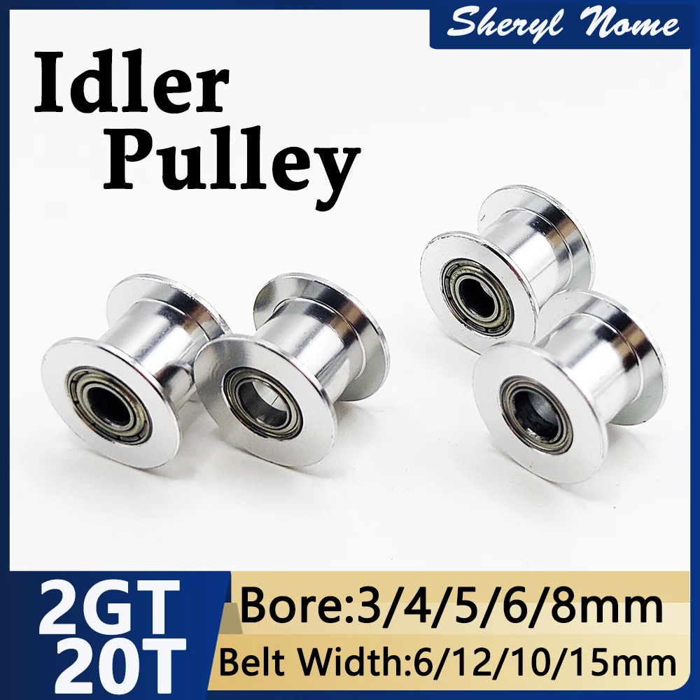 3D Printer Accessory 2GT Synchronous Pulley Idler Pulley GT2 H-Type 20 Toothed Belt Bearing