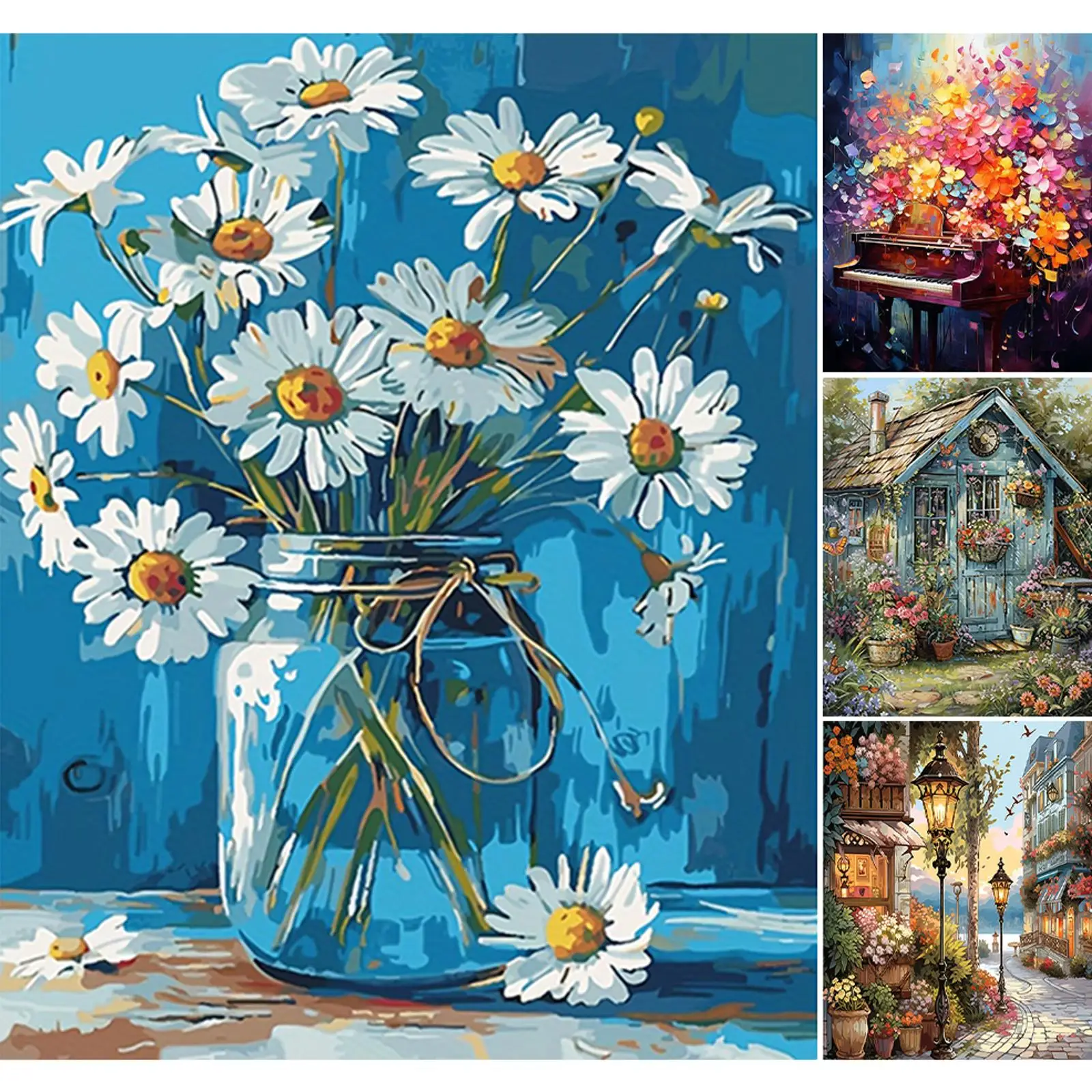 

Paint By Numbers Kit On Canvas DIY Oil Art Flower Picture Home Wall Decor40x50cm