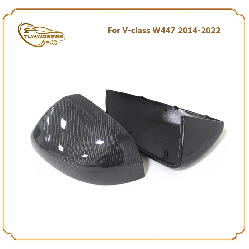 ABS Covered with Real Carbon Fiber Side Door Rearview Mirror Cover For Mercedes For Benz Ｖ-class W447 14 15 16 17 18 19 20 21 22