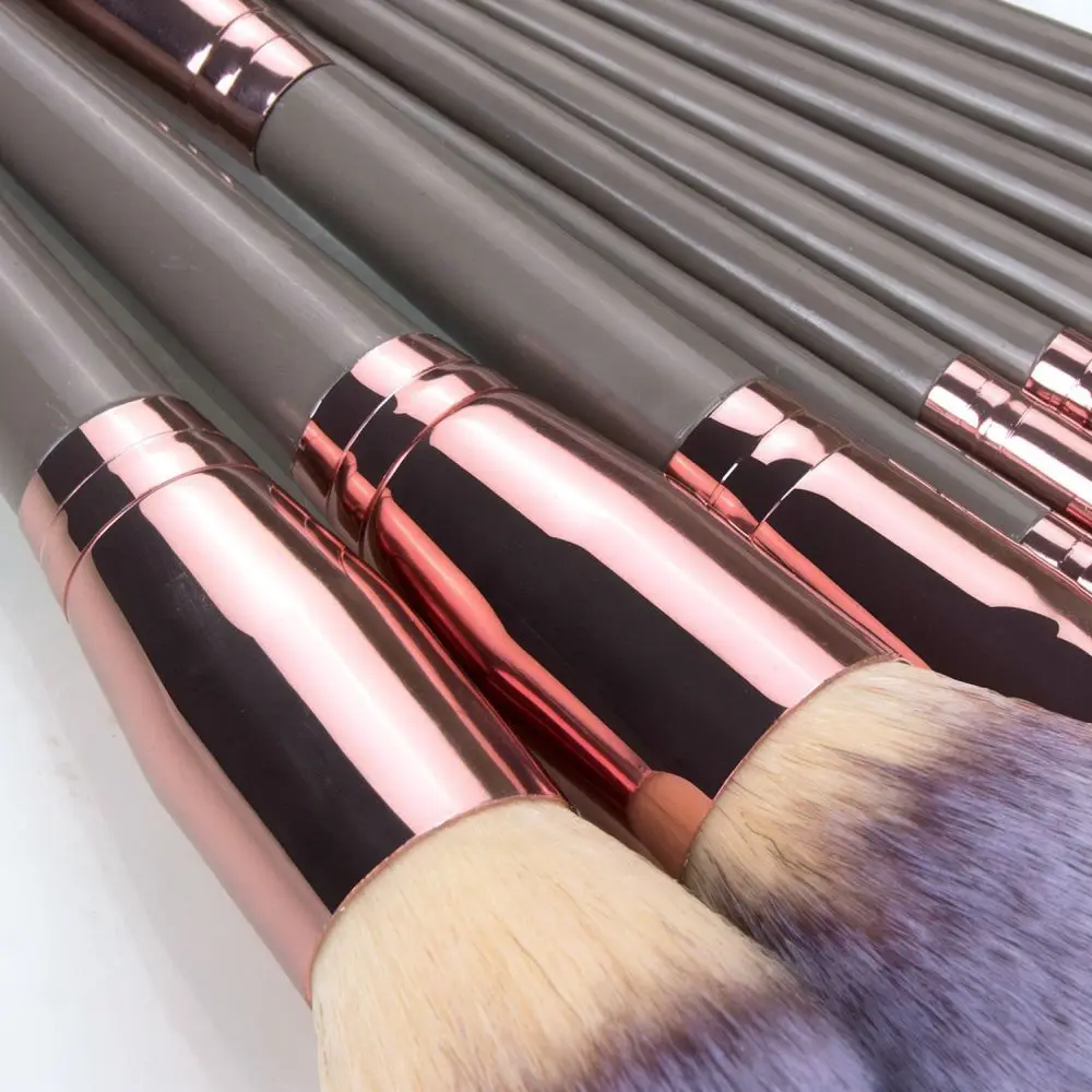 Professional Champagne Makeup Brush Set Soft Synthetic Bristles Foundation Powder Blush Eye Shadow Concealer Beauty Tool Kit